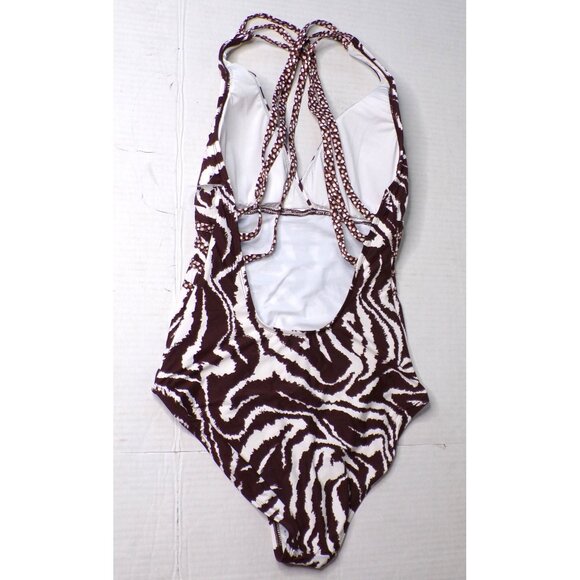 🆕LA BLANCA Cross Back One Piece Tummy Control Swimsuit Animal Print 10 - Picture 7 of 7